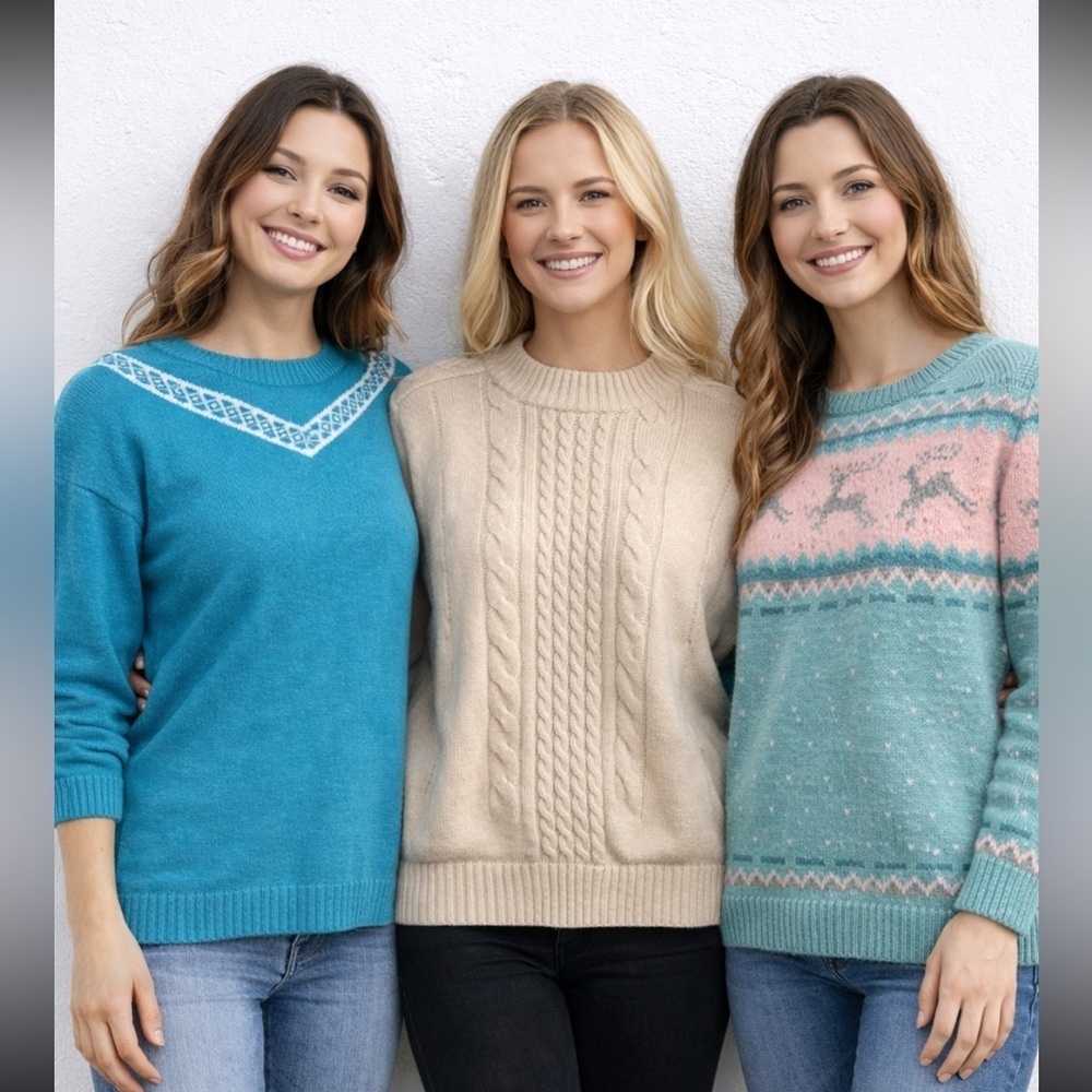 EXCELLENT CONDITION BUNDLE OF 3 RETRO SWEATERS SIZE L/XL